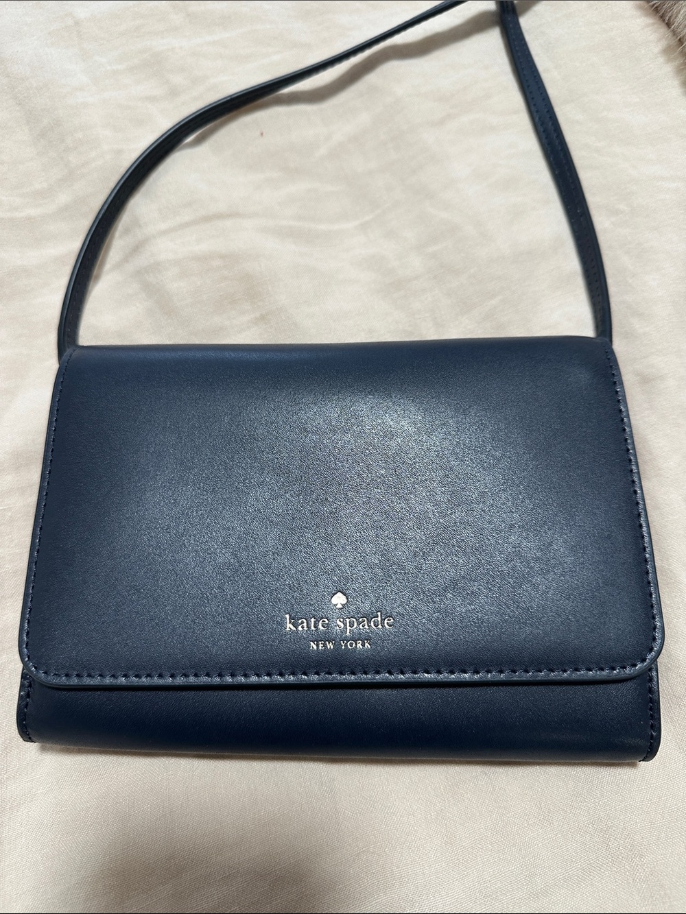 kate spade navy leather crossbody wallet